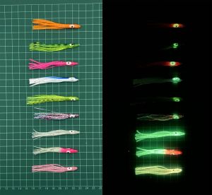Anh Luminous Octopus Squid Soft Skirt Bait fro Jigging Asssit Hooks Slog jig Lures 6cm 7cm Grow in Dark