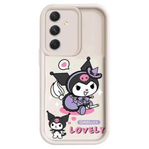 Full Cover Silicone Phone Case for Samsung A14 5G A53 A54 A55 A56 Female Style Transparent Anti-Fall Creative Cartoon Edge