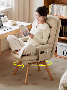 Solid Wood Rotating Office Computer Chair Home Comfortable Desk Chair Bedroom Makeup Chair Back Chair Study Chair