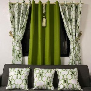 trellis design 5in1 and 3in1ring curtain cretona cotton 5ft 6ft standard 7ft 8ft