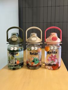 Large Capacity Tritan Material Straw Cup Portable Outdoor Sports Water Bottle High Aesthetic Value Clear Plastic Drinking Cup