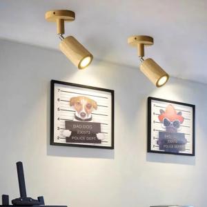 Wooden wall lamp LED spotlight bedroom living room family cloakroom decorative lighting lamps