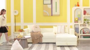 SB Design Square MAISON CO. โซฟา รุ่น GOODDAY มุมซ้าย สีขาว (240x144x67 ซม.)