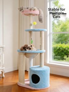hipidog | Space-saving Cat Climbing Tree with Scratch Post Suitable for Large Cats