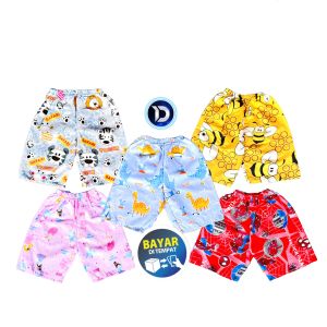2 PCS Celana Pendek Anak Karakter Karakter Spandeks Nyaman Usia 0-5 Tahun