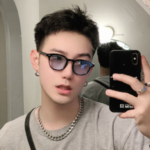 แว่นกันแดดสีน้ำเงินสไตล์เกาหลี แว่นกันแดดแบบเล็กสำหรับผู้หญิงและผู้ชาย แว่นกันแดดแบบย้อนยุค แว่นกันแดดแบบยูวีป้องกัน