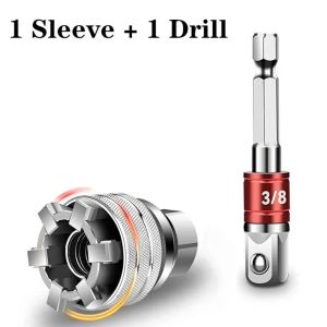 Adjustable Socket 3/8-3/4 Universal Electric Wrench Sleeve Converter 10-19mm Socket Multifunctional Maintenance Drive Tool