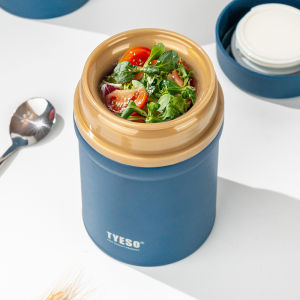 Tyeso With Lid Soup Bowl 450/600ml Portable 8871/8872 Outdoor Bento Thermal Storage Container Sealed Stainless Steel Cup