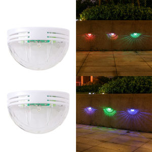 2Pack Solar Lights Outdoor1LED Honeycomb Wall LampIP65 Waterproof LightFence lightingfor GardenPatio YardTerrace Balcony