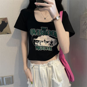Summer Hits Recommending Womens Short Sleeve U-Neck T-Shirt Exposure Clavical Slimming Top Versatile Stylish Sunscreen Fashion