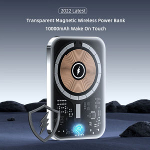 10000mAh Transparent Portable Magnetic Power Bank For iphone 12 13 Magnetic Wireless Charger External Auxiliary Battery Pack