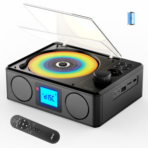 Portable CD Player with Bluetooth FM Radio & Remote Rechargeable Stereo Sound Bluetooth Transmitter MP3/USB/TF Sleep Timer