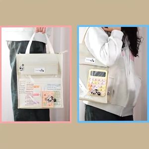 Túi học thêm phụ đạo hình gấu Panda vải Oxford chống nước nhiều ngăn tặng kèm móc khóa gấu - Ch148