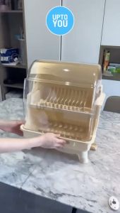 Rak Piring Dapur / Rak Pengering Piring Tertutup Anti Debu