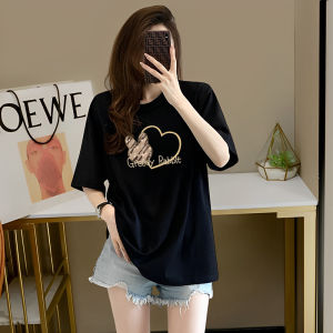 Trendy Short Sleeve Cotton T-Shirt Womens Loose Fit Mid-Length Base Layer Top Korean Style Summer New Arrival