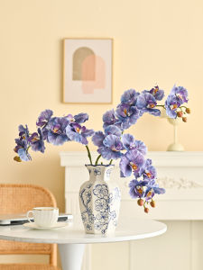 Living Room Decorative Blue And White Porcelain Flower Vase New Chinese Style Luxury Vintage Ceramic Flowers Display Home Decor