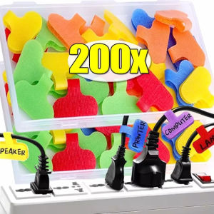 Dizoey 10/200x Color Random Cable Labels Self Adhesive Cable Labels Management Organizer Tag for Home Wire Tags Tear Resistant Supplies
