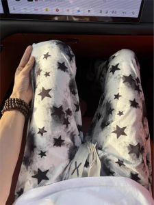 Quần Ống Rộng American Tie Dye Stars Dành Cho Nam Mùa Hè Rộng Rãi Thoải Mái Quần Lửng Bằng Lụa Băng Mỏng Quần Ống Rộng Phong Cách Thường Ngày