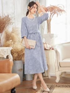 Elegant Spring Outfit Womens Dress Commute Slimming Daily Wear Small Ceremony Dress Korean Style Butterfly Knot A-Line Skirt