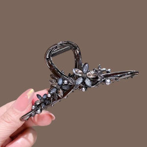 Korean Style Pearls Crystal Flower Hair Clip High-end Womens Back of Head Hair Grip Large Size Fashion Elegant Hair Accessories