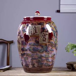 Rice dispenser 50kg / kilos capacity ceramic High quality rice storage container 50kg lagyanan ng bigas rice keeper storage porcelain big jar with lid