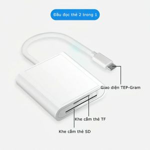 Đầu đọc thẻ Type C sang Thẻ nhớ SD TF OTG Bộ Chuyển Đổi thẻ nhớ Type C Cho Điện Thoại Máy Tính Bảng Laptop Đầu Đọc Thẻ