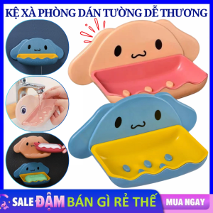 Khay Đựng Xà Phòng Dán Tường  Kệ Để Xà Phòng Chú Cún Dễ Thương Có Khe Thoát Nước - Giá Đỡ Xà Bông - Khay Xà Bông Nhà Tắm Sạch Sẽ Gọn Gàng Tiện ích