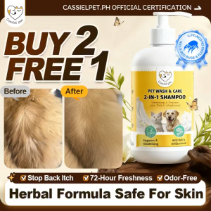 Cassiel Pet Buy 2 Free 1 Upgraded Shampoo For Anti Tick And Flea Remover Antifungal For Dogs & Cats