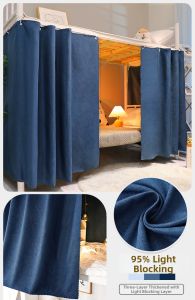 YANYANGTIAN | Uncoated Thickened Strong Light Blocking Curtains for Dorm Beds