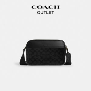 Coach | Mens Black Patterned Crossbody Bag For Commuting Casual