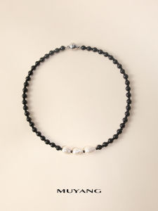 MUYANG | Black Pearl Summer Elegant Locking Necklace