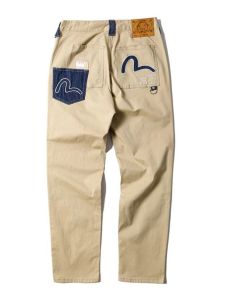 Japanese Style Casual Pants Elastic Weave Denim Trimmed Tag Slim Fit Vintage Small Straight Leg Trousers for Teenagers