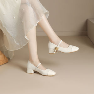 Josiny | Square Toe Block Heel Mary Jane Shoes