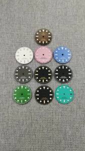 GRAMOCK 29mm Mặt Đồng Hồ Màu Đỏ Rượu Vang Hồng Đen Nâu Chỉ Số Lume Cho NH35 NH36 ETA2824 PT5000 Phong Trào Vàng Hồng Vàng Hồng Thép Không Gỉ