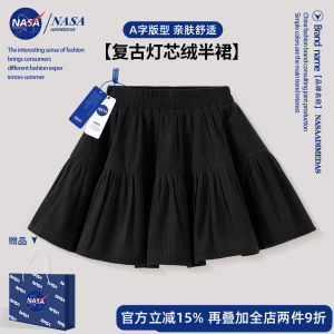 NASA Childrens Corduroy Skirt Girls Spring Autumn Style Short Half-length Princess Skirt Big Kids Red Velvet Spring Autumn Skirt