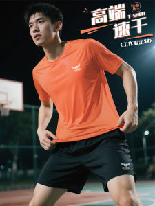 เสื้อยืดแห้งเร็ว แขนสั้น คอกลม เสื้อทำงาน วัสดุโพลีเอสเตอร์ ทรงหลวม ทรงพอดีตัว สำหรับทุกฤดูกาล เสื้อผ้าทำงาน