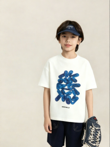 Boy Klein Blue Printed Street Style Summer Tee