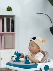 5-in-1 Upgrade Foldable Baby Walker With Music&Lights Adjustable Height Anti-Rollover Pejalan kaki bayi Baby Push嬰兒學步車