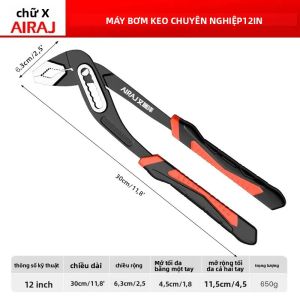 AIRAJ Kìm Bơm Keo Đa Chức Năng 8/10/12 Inch Kìm Ống Nước Phát Hành Nhanh Kìm Ống Nước Cấp Công Nghiệp Thép Carbon Cấp Công Nghiệp Dụng Cụ Thợ Điện