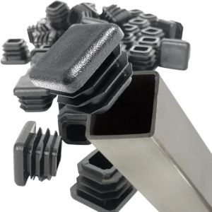 16pcs Black Square Plastic Pipe Plug Stopple Dust Plug Protective Cover Non-slip Mat Head End Cap Door Mat 10x10mm~60x60mm