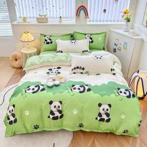 Cartoon Pure Cotton Bedding Set Durable Panda Design Four-Piece Bedding Set Comfortable Breathable Bedding for Adults And Kids