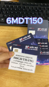 SIM 5G Mobifone 6MDT150 - 500GB/tháng - 3000GB/6 tháng - Trọn Gói Không Nạp Tiền - MẠNG CỰC KHỎE - BẢO HÀNH từ Minh Khai Store . FREESHIP - CHƯA KÍCH HOẠT.