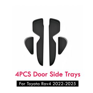 4PCS TPE Door Side Storage Trays Organizer for Toyota RAV4 2019-2025 2026 Door Storage Insert Organizer Box Fit RAV4