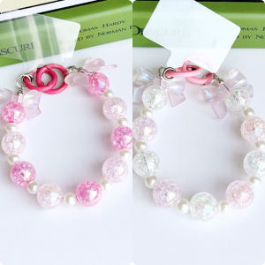 Luminous Keychain Fine Flashing Bow Burst Bead Mobile Phone Lanyard Hand-Beaded Bracelet Bag Pendant