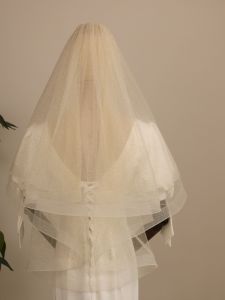 2019 ใหม่สั้น Golden นูน ผ้าคลุมหน้าเจ้าสาว Travel การถ่ายภาพงานแต่งงาน Headwear นุ่ม < Ne2> วัสดุสีแชมเปญ