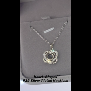 Elegan Jewellery S925 Silver Pated Heart-Shaped Necklace Clavicle Chain