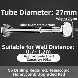 No Drilling Thickened Stainless Steel Telescopic Pole