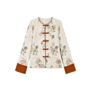 plus Size Wedding Dress Set New Chinese Style Reformed Qipao Skirt Cotton Jacket Retro Floral Embroidery High Waist Long Sleeve