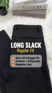 Island Club Men Casual Work Wear Regular Cut Breathable Semi Formal Long Pant Wrinkle Resistant Seluar Kerja Panjang Lelaki 24221