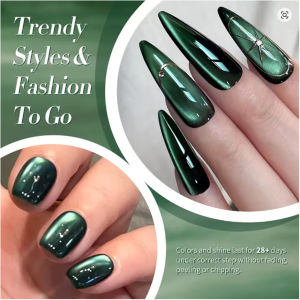 WS 1-24Pcs Internet Celebrity Bestseller Lanxinghe Series Cat Eye Glue Giant Display White Glass Beads Cat Eye Gel Nail Art